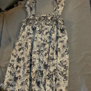 Blu Pepper White and Blue Floral Dress